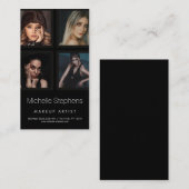 Carte De Visite Artiste de maquillage et de coiffure de beauté noi (Devant / Derrière)