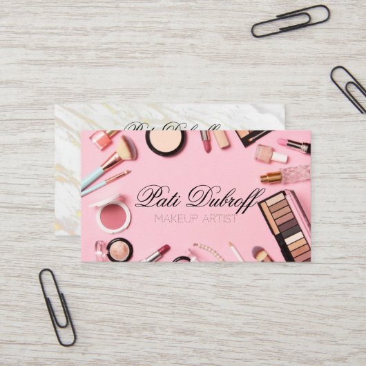 Carte De Visite Artiste de maquillage étonnant - Faites une impres (Devant/Arrière en situation)