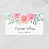 Carte De Visite Artiste de maquillage floral aquarelle (Devant)