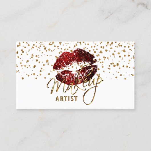 Carte De Visite Artiste de maquillage Golden Confetti & Cinnamon L (Devant)