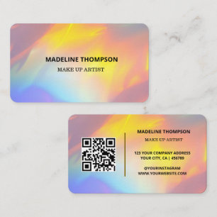 Carte De Visite Artiste de maquillage holographique moderne avec c