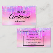 Carte De Visite Artiste de maquillage holographique moderne unicor (Devant / Derrière)