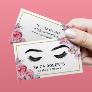 Carte De Visite Artiste de maquillage Lashes & Bros Salon Floral m