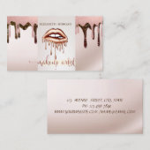 Carte De Visite Artiste de maquillage, Lèvres à goutte métallique, (Devant / Derrière)