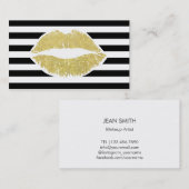 Carte De Visite Artiste de maquillage | Lèvres Parties scintillant (Devant / Derrière)