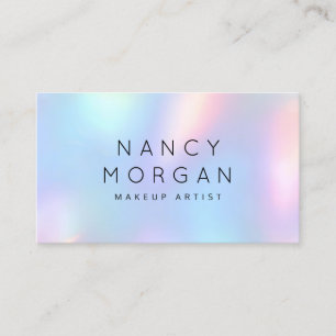 Carte De Visite artiste de maquillage licorne arc-en-ciel holograp