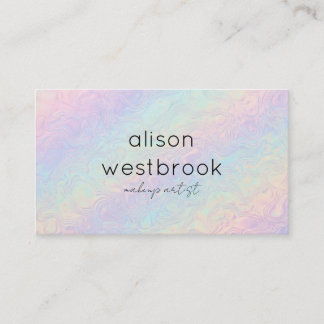 Carte De Visite Artiste de Maquillage Licorne Arc-en-ciel Pastel É
