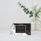 Carte De Visite Artiste de maquillage Marbre noir blanc mélangé à (Debout devant)