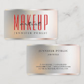 Carte De Visite Artiste de maquillage Modèle de look Argent sur me (Devant / Derrière)