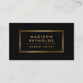 Carte De Visite Artiste de maquillage moderne à la mode Black Gold (Devant)