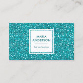 Carte De Visite Artiste de maquillage moderne Aqua Blue Sequins Pa (Devant)