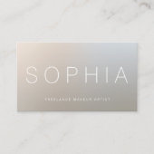 Carte De Visite Artiste de maquillage moderne Argent brillant (Devant)