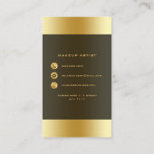 Carte De Visite Artiste de maquillage moderne Black Gold Custom Ph (Dos)