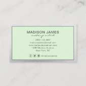Carte De Visite Artiste de maquillage moderne chic branché Lime Gr (Dos)