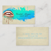 Carte De Visite Artiste de maquillage moderne de lèvres à gouttes  (Devant / Derrière)