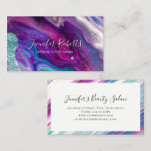 Carte De Visite Artiste de maquillage moderne élégant violet rose  (Devant / Derrière)