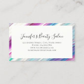 Carte De Visite Artiste de maquillage moderne élégant violet rose  (Dos)