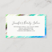 Carte De Visite Artiste de maquillage moderne élégant violet vert (Dos)