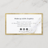Carte De Visite Artiste de maquillage moderne en faux or (Dos)