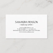 Carte De Visite Artiste de maquillage moderne et branché (Dos)