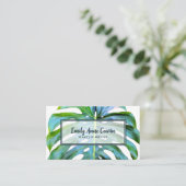 Carte De Visite Artiste de maquillage moderne et branché Vert feui (Debout devant)