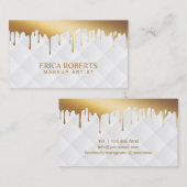 Carte De Visite Artiste de maquillage Moderne Gold Drift Salon Spa (Devant / Derrière)