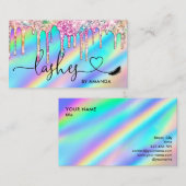 Carte De Visite Artiste de maquillage moderne Lashes Holographique (Devant / Derrière)