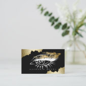 Carte De Visite Artiste de maquillage moderne Noir et or (Debout devant)