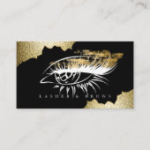 Carte De Visite Artiste de maquillage moderne Noir et or (Devant)
