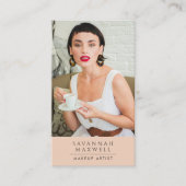 Carte De Visite Artiste de maquillage moderne Peach Pink (Devant)