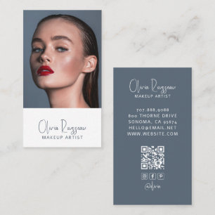 Carte De Visite Artiste de Maquillage Moderne Photo QR Code Médias
