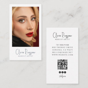 Carte De Visite Artiste de Maquillage Moderne Photo QR Code Médias