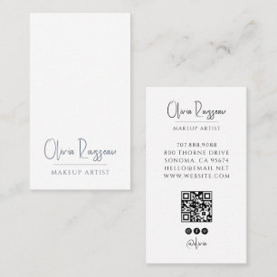 Carte De Visite Artiste de Maquillage Moderne Photo QR Code Médias