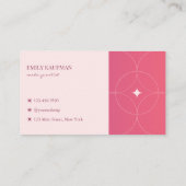 Carte De Visite Artiste de maquillage moderne rose (Dos)