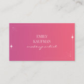 Carte De Visite Artiste de maquillage moderne rose (Devant)