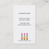 Carte De Visite Artiste de maquillage moderne - Rouge or Baguettes (Dos)