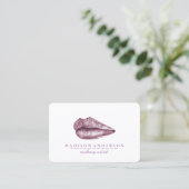 Carte De Visite Artiste de maquillage moderne Salon Rouge Lips (Debout devant)