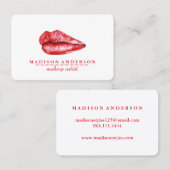 Carte De Visite Artiste de maquillage moderne Salon Rouge Lips (Devant / Derrière)
