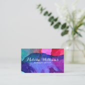 Carte De Visite Artiste de maquillage multicolore Abstrait (Debout devant)