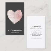 Carte De Visite Artiste de maquillage noir Rose moderne (Devant / Derrière)