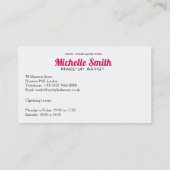 Carte De Visite Artiste de maquillage oculaire rose Brown (Dos)