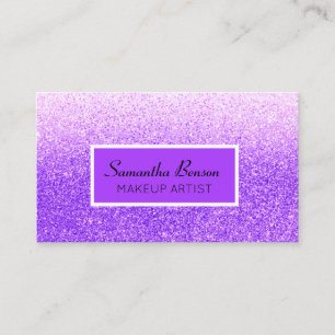 Carte De Visite Artiste de maquillage ombré chic pailleté violet m
