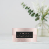 Carte De Visite Artiste de maquillage Parties scintillant Luxe Ros (Debout devant)