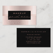 Carte De Visite Artiste de maquillage Parties scintillant Luxe Ros (Devant / Derrière)