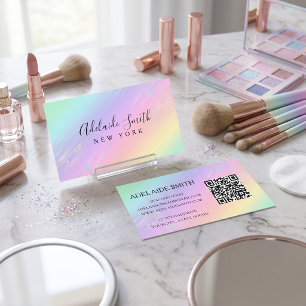 Carte De Visite artiste de maquillage pastel arc-en-ciel Moderne h