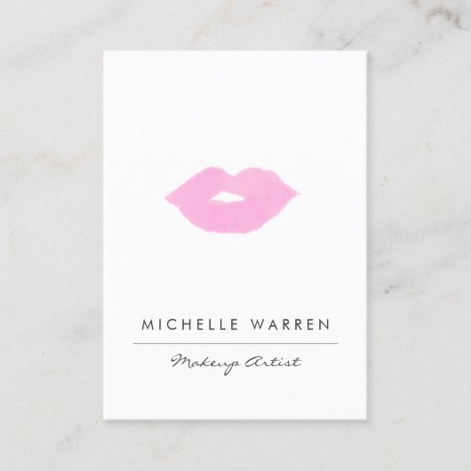 Carte De Visite Artiste de maquillage Pastel Rose Lips (Devant)
