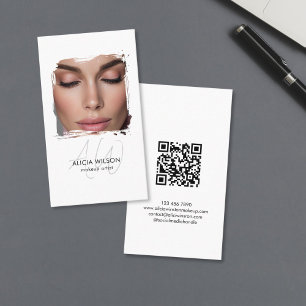 Carte De Visite Artiste de Maquillage Photo Minimaliste Beauté Che