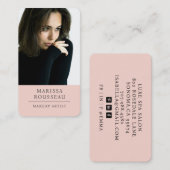 Carte De Visite Artiste de maquillage photo moderne (Devant / Derrière)