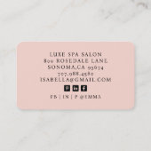 Carte De Visite Artiste de maquillage photo moderne (Dos)