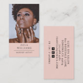 Carte De Visite Artiste de maquillage photo moderne (Devant / Derrière)